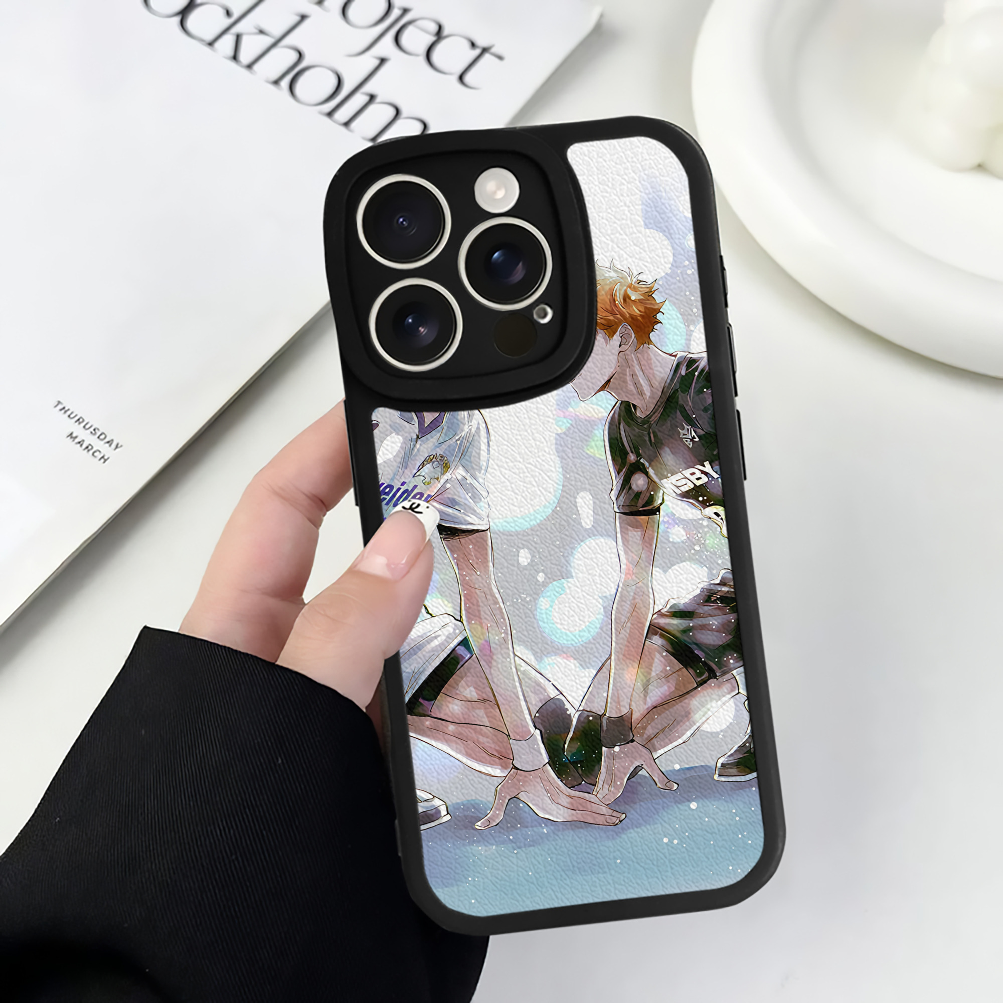 （画像用） ハイキュー!! Haikyu!! 【iPhone 16シリーズ対応】シリコンスマホケース（レザー調） 材質：シリコン